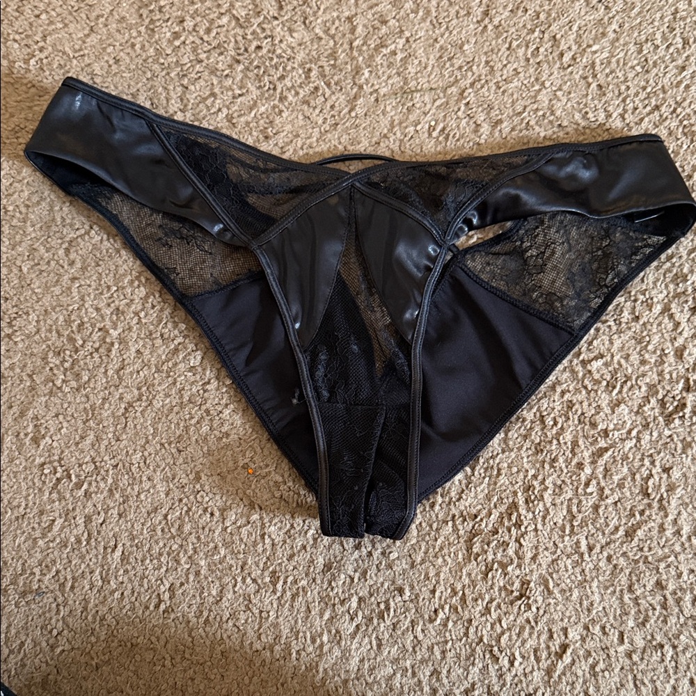 Honey Birdette Remy faux leather brief. New without tags. Never worn